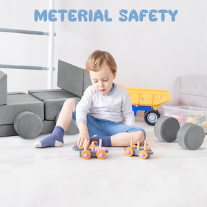 Canapé modulaire pour enfants, en tissu éponge haute densité, en forme de blocs de construction, pour enfants de 2 ans et plus - Product Image 1