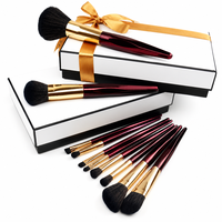 Ensemble de pinceaux de maquillage vegan de haute qualité JLY, 10 pièces, avec poils synthétiques et styles multiples pour le visage, les yeux et les lèvres