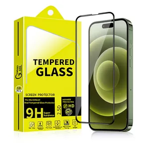 2.5D Full Cover schwarz gehärtetes Glas für iPhone 14 Handy 3D Full Cover für iPhone 14 Displays chutz folie aus gehärtetem Glas