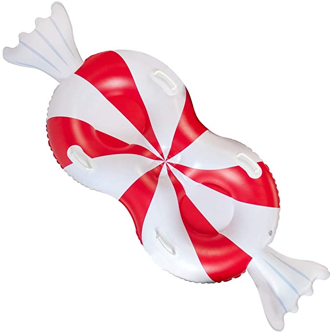 2-Person Candy Inflatable Snow Sled Winter Toys Ideal for Outdoor Activity