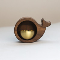 Carillon à vent en forme de poisson, sonnette à dopamine, noyer, cuivre, carillon à vent manuel, type de porte, carillon à vent, cloche d'ouverture de porte, vente en gros