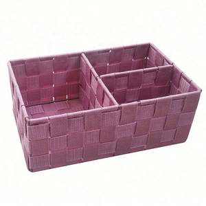 Panier de rangement empilable à couvercle en corde de papier de haute qualité, très vendu, tissé et tressé, pour petite maison - Product Image 2