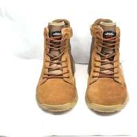 Sepatu Boots Safety Pria Kulit Premium Berkualitas Tinggi, Model Tinggi dengan Tali, Pelindung Baja di Ujung, Anti Benturan, Anti Selip, Anti Bau