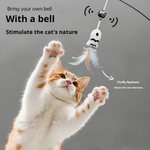 Tongkat Mainan Kucing Zehuai, Tongkat Panjang dengan Bulu, Tidak Tahan Air, Tahan Lama, untuk Mengunyah, Hiburan Mandiri, Menghilangkan Kebosanan pada Hewan Peliharaan - Product Image 6