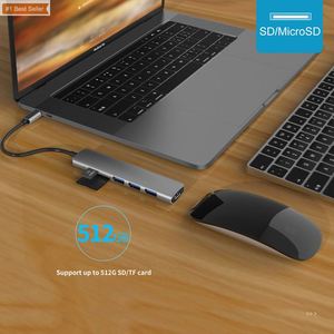 Jumon 4K USB 3,0 Compatible Mac Mini Dock para Switch Tipo C Multipuerto Convertidor 6 en 1 USB a 3,5mm Jack Audio Adapter Hub - Product Image 6