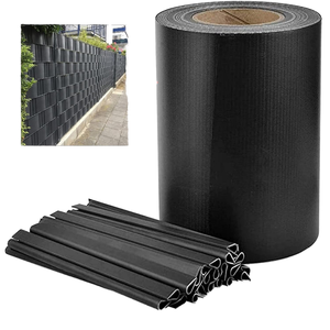 Sunsbuild PVC Sichtschutzstreifen 19 cm x 35 m für Doppelstabmattenzaun mit Kunststoffclips im Garten und Außenbereich - Product Image 1