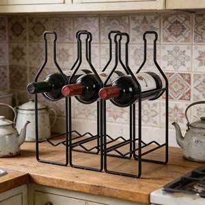 Porte-bouteilles de vin minimaliste moderne, <span class=keywords><strong>support</strong></span> à vin autoportant pour 8 bouteilles, pour comptoir et table - Product Image 5