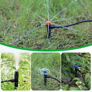 60 emisores de riego por goteo y boquillas de microaspersión con flujo de agua ajustable, <span class=keywords><strong>3</strong></span> estilos para sistemas de riego de jardín - Product Image 6