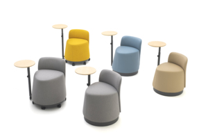 Chaises de bureau rembourrées avec <span class=keywords><strong>roulettes</strong></span> Aucun fauteuil baril moderne d'assemblage <span class=keywords><strong>pour</strong></span> immeuble de bureaux - Product Image 3