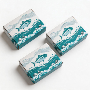 Caja para Atún con Gráficos Personalizados, Blanca, Impermeable, de Cartón Corrugado de Alta Resistencia, Caja de Empaque para Mariscos - Product Image 3