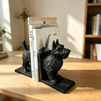 Porte-livres en fonte, design moderne, artisanat métallique, en forme de chien Scottie Terrier, décoratif, pour maison et bureau
