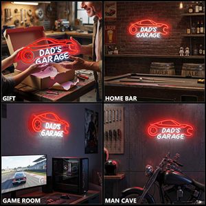 Enseigne néon « <span class=keywords><strong>Garage</strong></span> de Papa » pour Papa, Enseigne néon LED « <span class=keywords><strong>Voiture</strong></span> de sport rouge » pour <span class=keywords><strong>Garage</strong></span>, Enseignes néon pour Hommes, Cadeau Fête des Pères, Enseignes néon personnalisées - Product Image 5