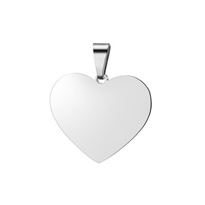 Pendentif en forme de cœur en acier inoxydable poli, style cœur vierge, personnalisable par gravure, vente en gros à prix abordable - Product Image 3