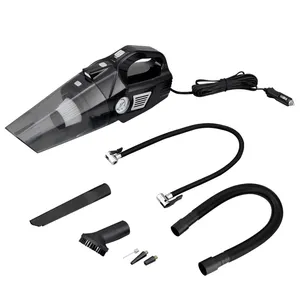 4 em 1 aspirador de pó do carro, tire Inflator Compressor de Ar Portátil com Calibrador de Pneus de Pressão Digital Display LCD e LED Light