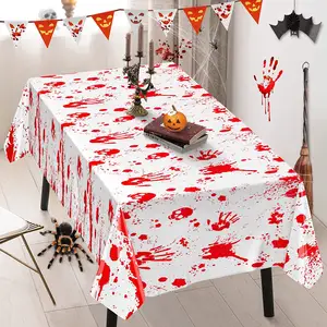ผ้าปูโต๊ะซอมบี้สีเลือดผ้าคลุมโต๊ะน่ากลัวสำหรับฮาโลวีน