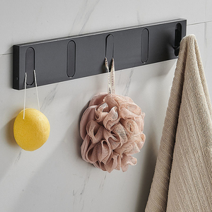 Wand montage Faltbar Unsichtbar 1/<span class=keywords><strong>2</strong></span>/<span class=keywords><strong>3</strong></span>/4/5 Haken Hängender Handtuch haken Selbst klebender Haken und Schlaufe - Product Image 3