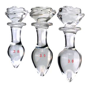 Plug anal transparent en verre rose, grande taille, pour adultes - Product Image 2