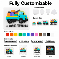 Patch PVC transparent personnalisé, logo de camion 3D en relief, badge en caoutchouc pour vêtements de travail, uniformes et sacs de livraison logistique