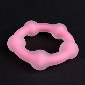Anneau pénien masculin en silicone double couche à billes pour l'amélioration de l'érection et le retard de l'éjaculation – Jouet sexuel <span class=keywords><strong>intime</strong></span> parfait - Product Image 1