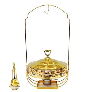 เตาอุ่นอาหารบุฟเฟ่ต์สแตนเลสทรงกลมสีทอง สำหรับใช้ในโรงแรมและร้านอาหาร - Product Image 5