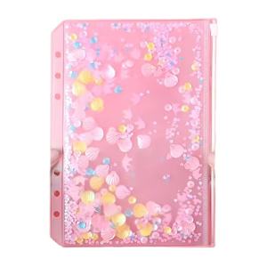 Toptan A5 A6 PVC fermuar kese payetler ile özelleştirilebilir 6-Ring dosya tutucu yan körüklü çanta belgeler için - Product Image 1