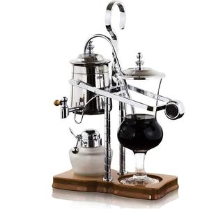 Échantillon gratuit Balance Siphon de luxe, machine à café à thé, élégant <span class=keywords><strong>Double</strong></span> manche en t en acier inoxydable, Base en bois - Product Image 1