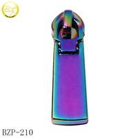 Accessoires de sac en alliage de zinc : tirettes de fermeture éclair métalliques avec logos de marque, arc-en-ciel, à verrouillage automatique, pour sacs à main