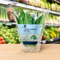 Sacs en plastique transparents de qualité alimentaire, trapézoïdaux, imprimés sur mesure, pour l'emballage de la laitue et des légumes frais