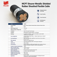 Câble blindé métallique en caoutchouc HUAQI MCPT 3x95mm²+1x50mm²+8x4mm² 1.9/3.3kV pour connexion d'alimentation des cisailles et équipements minières