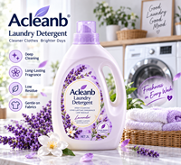 Lessive liquide concentrée écologique blanchissante et antibactérienne en pochette de recharge jetable Lavande Citron