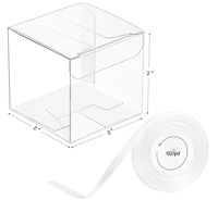 Boîte en Plastique PET Transparente de Luxe pour Macarons, Boîte Carrée de Rangement Alimentaire pour Poudre Libre, Dessert, Blush, Fleur et Bonbons