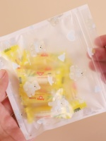 Sacs refermables givrés à trois oursons mignons, pochettes d'emballage en plastique pour bonbons, biscuits, collations, bijoux, petits cadeaux, sacs de rangement