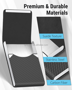 Tùy chỉnh PU da chủ thẻ kinh doanh kim loại mỏng Pocket trường hợp thẻ với từ đóng mới lạ tên chủ thẻ quà tặng - Product Image 5