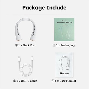 Ventilador de Cuello Portátil Mini, Ventiladores de Cuello Refrigerados por Aire para el Hogar y el Verano, Ventiladores Silenciosos para Usar en el Cuello, para Deportes, Correr, Viajar - Product Image 6