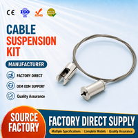 Support de plafond blanc réglable à verrouillage automatique, pince à câble, kit de suspension pour suspension de luminaires sur rail
