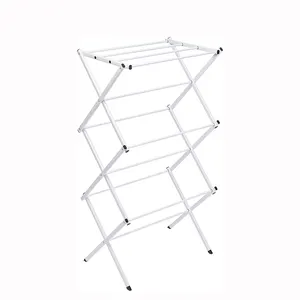 High quality indoor home basics 3-tier foldable laundry rack drying rack for laundry extendable