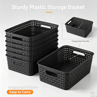 Panier de rangement moderne en plastique avec poignée – Organisateur de bureau et domestique pour l'étude, les collations et le rangement des objets divers, facile à transporter