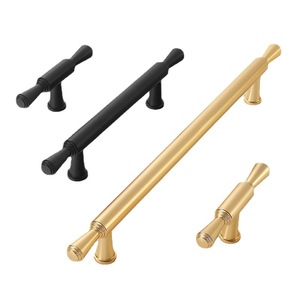 Furniture Handle Bar Aluminum Alloy Minimalist Cabinet Drawer Wardrobe Door Pulls Gold <b>Black</b> - Product Image 5