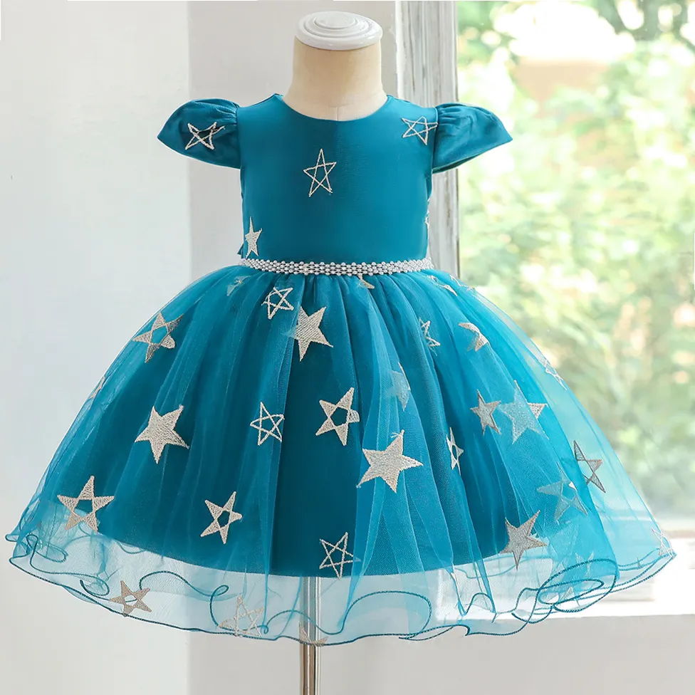 Western style children's Christmas gown girls frock designs for party lovely girls tutu dress for 5YRS child girl birthday