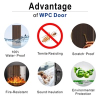 Portes intérieures modernes en PVC WPC imperméables pour chambre à coucher, porte en peau