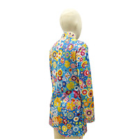 Costume de disco des années 70 pour femme, style hippie psychédélique, vintage floral, à manches longues, pour Halloween, carnaval, scène de danse, fête, costumes d'inspiration est-asiatique