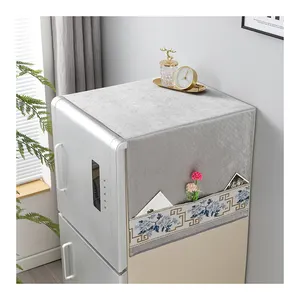 Dust-Proof Cover Waterproof Oil Proof Refrigerator Washing Machine Top Cover With Storage Pockets Bags