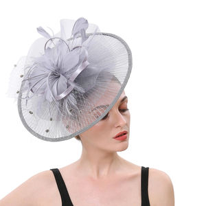 Элегантный преувеличенный Топ-шляпа с разноцветными модными цветами, модное перо, Сетчатое украшение для женской вечеринки, оптовая продажа - Product Image 4