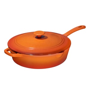 Meilleure vente poêle profonde en <span class=keywords><strong>fonte</strong></span> <span class=keywords><strong>émaillée</strong></span> de 5 pintes poêle à frire avec couvercle - Product Image 1