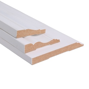 Rodapié Blanco Económico Pretratado, Moldura Moderna Impermeable de <span class=keywords><strong>MDF</strong></span> para Base de Pared - Product Image 1