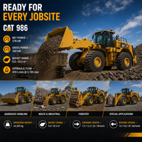 Chargeuse sur pneus Cat 986 haute performance de 44,4 tonnes avec godet de 5,0-10,3 m³ – Vente directe usine pour la production de ciment