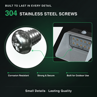 Lampe murale solaire LED anti-UV ABS PC 220lm, résistante au feu V0, avec capteur PIR, IP65, pour extérieur, maison, jardin, patio, cour, décoration