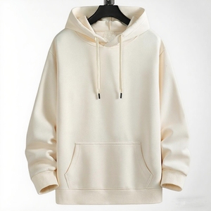 เสื้อฮู้ดแบบหลวมสำหรับผู้ชายผ้าคอตตอนสีพื้นสำหรับฤดูใบไม้ผลิฤดูใบไม้ร่วง - Product Image 4