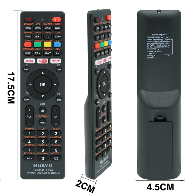HUAYU RM-L1130+X PLUS Wholesale Price Universal Infrared TV Remote Control for All Brand TVs