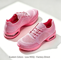 Chaussures de danse sportives respirantes personnalisées en gros pour femmes, tige en PU, semelle à coussin d'air, antidérapantes, pour hip-hop et jazz, automne-été